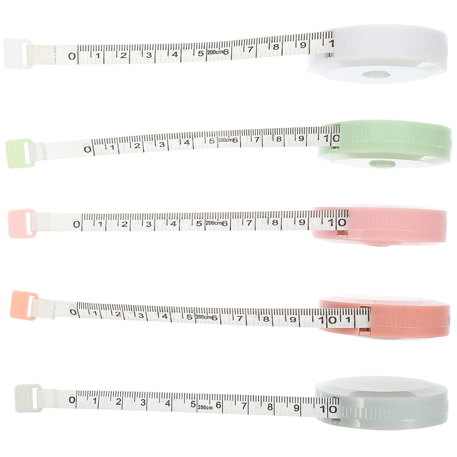 SEWACC 5pcs Retractable Tape Measure 2m Soft Tailor Measuring Tape for Body Sewing Cloth Measuring Home Use