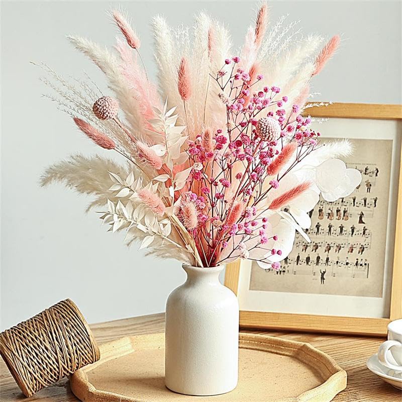 90pcs Flores Secas Pink Pampas Grass Decor miniatura 1