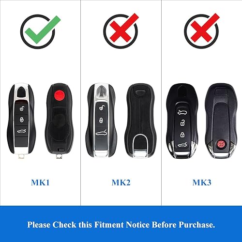 Miniatura 2 de Funda para llavero remoto y botón de goma de repuesto compatible con Porsche Cayenne y Macan SUV llavero (gris gata)