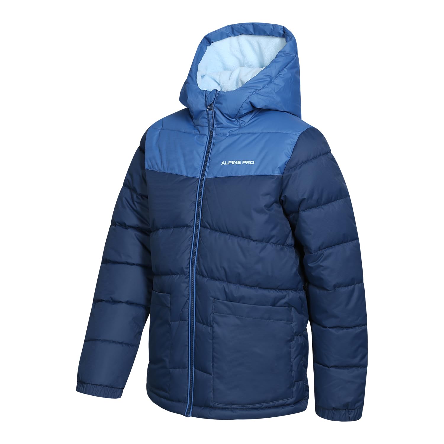 Alpine Pro Oliqa - Chaqueta de invierno para niño con capucha, chaqueta ligera de senderismo, estilo puffy, chaqueta funcional, chaqueta con elementos reflectantes, chaqueta impermeable y transpirable
