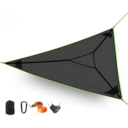 Triangle Hammock,13ft Triangle Camping Hammock, with 3 Ratchet Tie Down Straps and Storage Bag, Max 800 Lbs,Multi Person Portable Hammock for Adults Kids,for Travel Backyard Outdoor Garden Camping