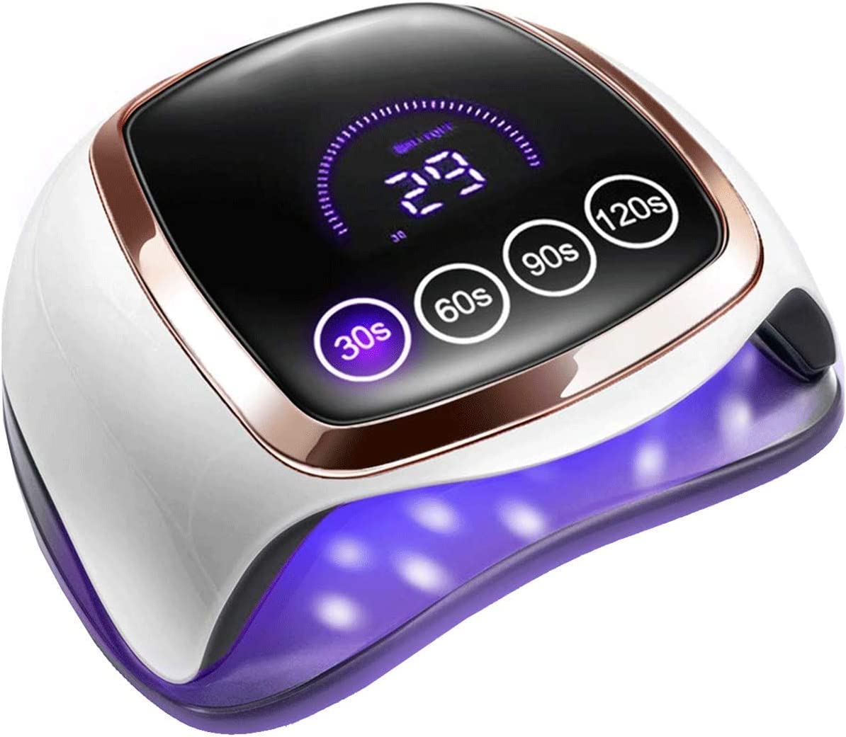 Lámpara de uñas Secador de uñas UV LED Lámpara de uñas 168 W, 10 s de secado rápido, lámpara de curado de uñas con 4 ajustes de temporizador, pantalla táctil LCD, secador profesional de gel de curado