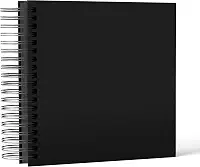 Caderno Preto 20x20cm - Scrapbook Álbum De Fotos Preto 20 Folhas / 40 Páginas - Gramatura 200, Folhas Grossas