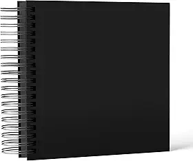 Caderno Preto 20x20cm - Scrapbook Álbum De Fotos Preto 20 Folhas / 40 Páginas - Gramatura 200, Folhas Grossas