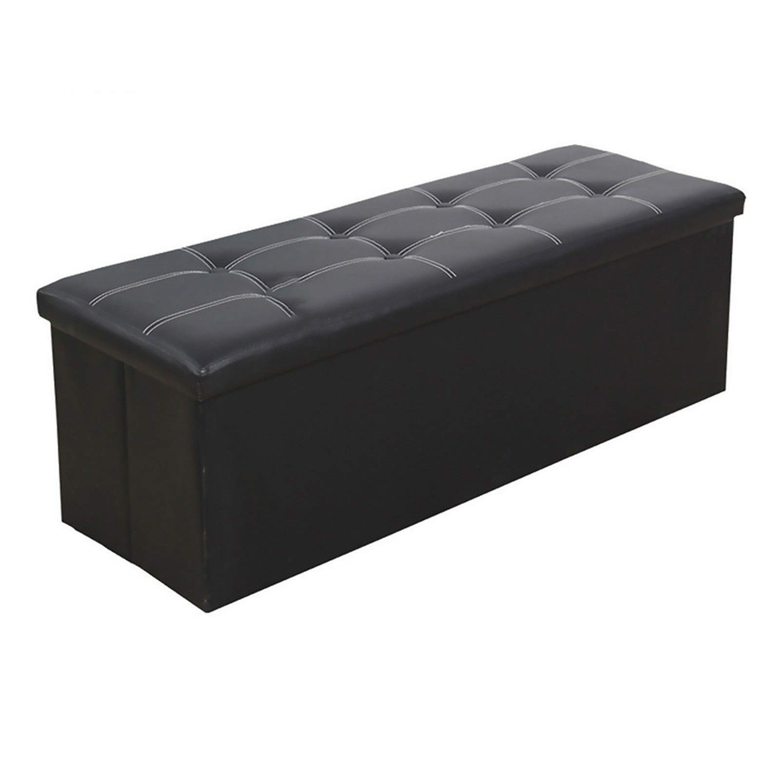 Banc pour magasin de vêtements et entrée en cuir capitonné noir