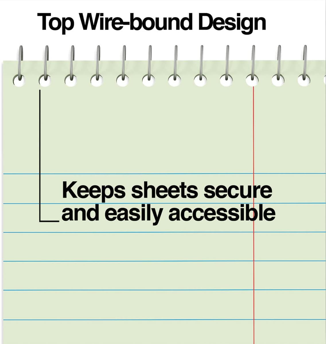 Steno Pads Notebooks, Top Bound Spiral Steno Book - Gregg Ruled, Green Tint, 80 Sheets Per Notepad - 6 x 9 Inch - Great for Note-Taking and Making to-do Lists - 6 Pack : Office Products