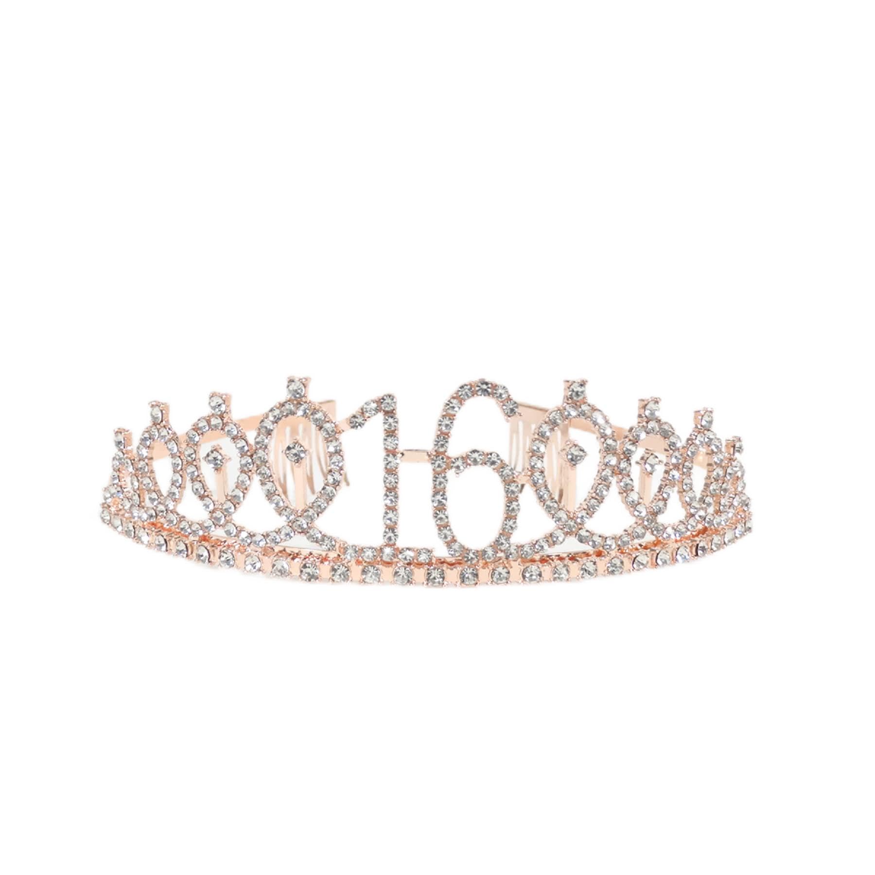 Wanna Party Metal Tiara Rose Gold 16, Birthday Accessories & Party Supplies, Birthday Tiara Gifts for Girls, 16th Birthday Crowns for Girls (B0BGY2QS5L) Amazon Price History, Amazon Price Tracker