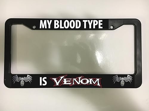 Soporte para placa de matrícula para My Blood Type is Venom Super Villain Hero para Marvel Funny Car Plate Frame MOD-GT911-457