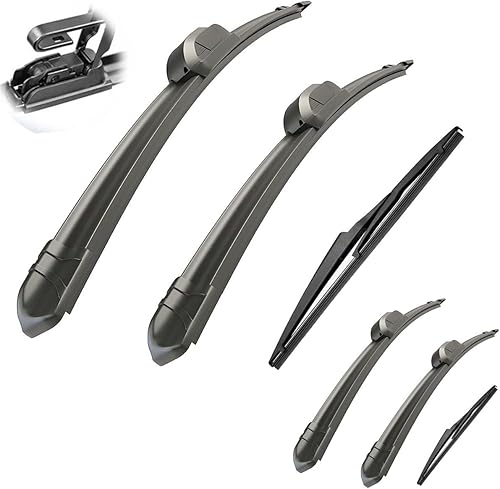 Limpiaparabrisas de automóvil compatible con Infiniti QX60 2014-2016, limpiaparabrisas delantero y trasero, de goma suave, parabrisas de 26 + 17 +