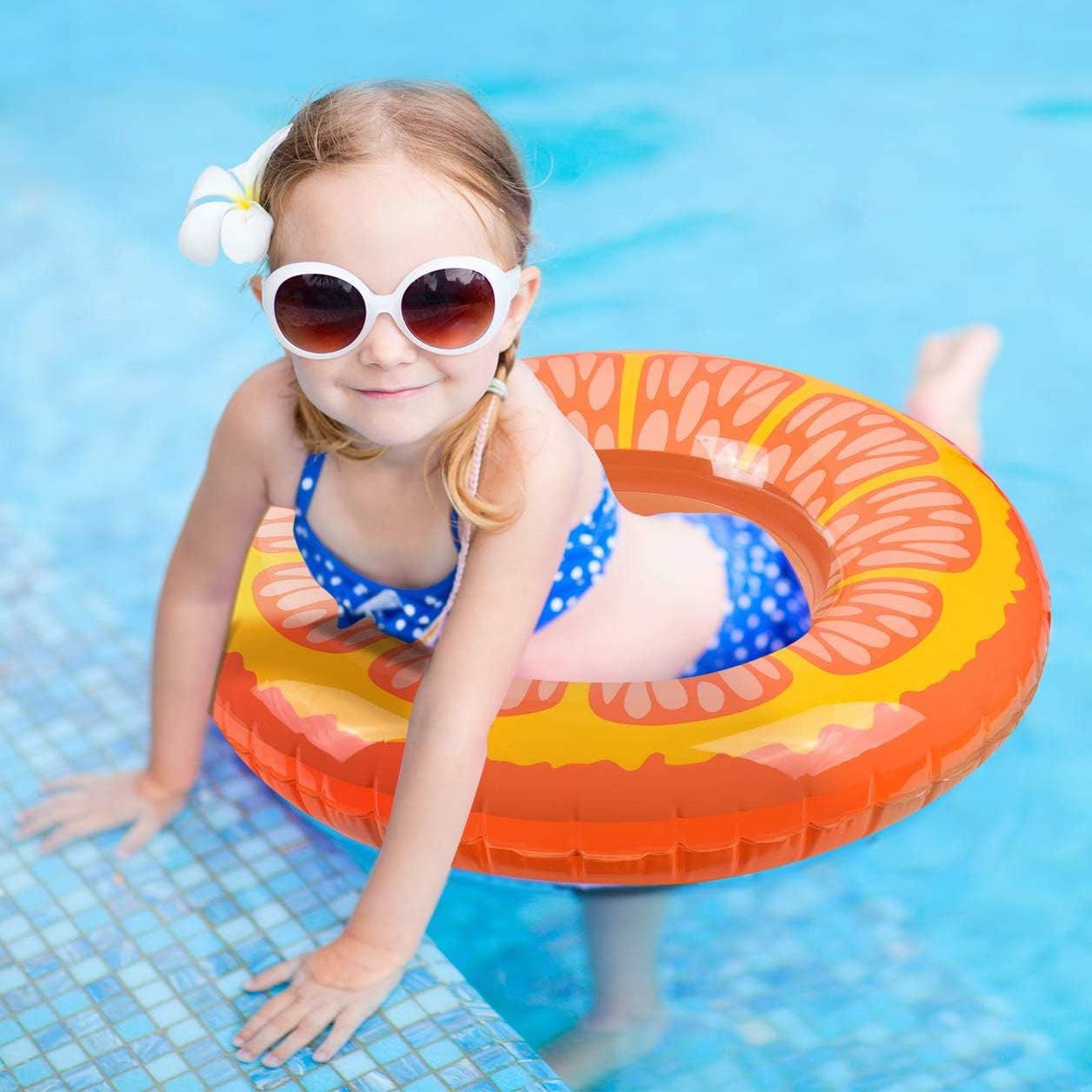 AstarX Inflatable Swim Tube Raft, 3 Pcs Swimming Rings for Kids with Summer Fruits Painting : Toys & Games