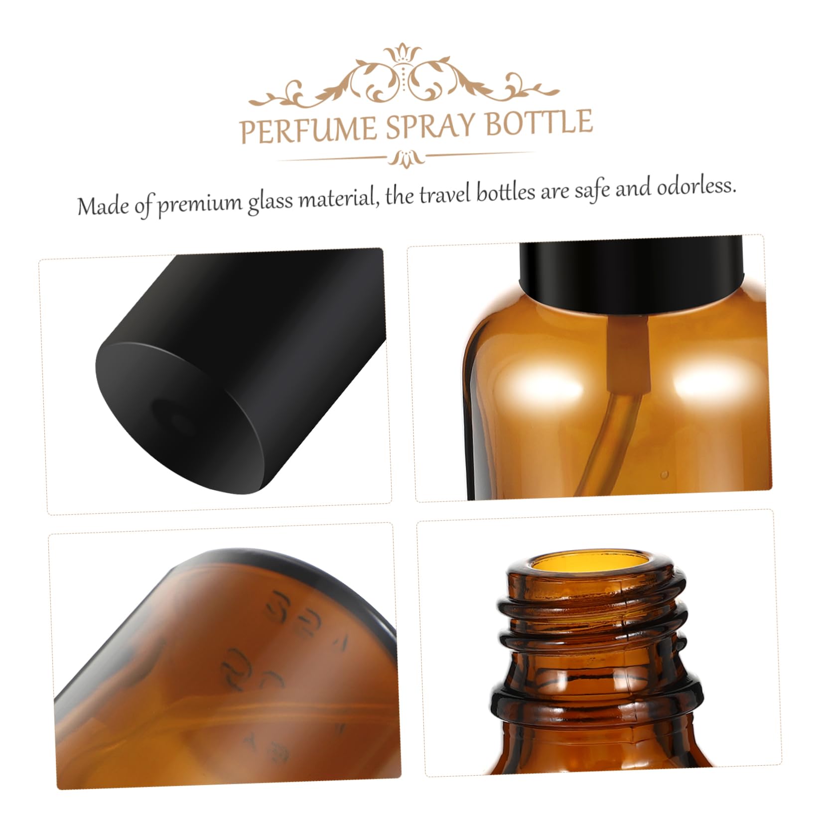 Didiseaon Bottiglia Spray per Profumo in Vetro Marrone 50ml, 10 Pezzi | Ricaricabile e Riutilizzabile, Formato Compatto Leggero, per Viaggio e Outdoor