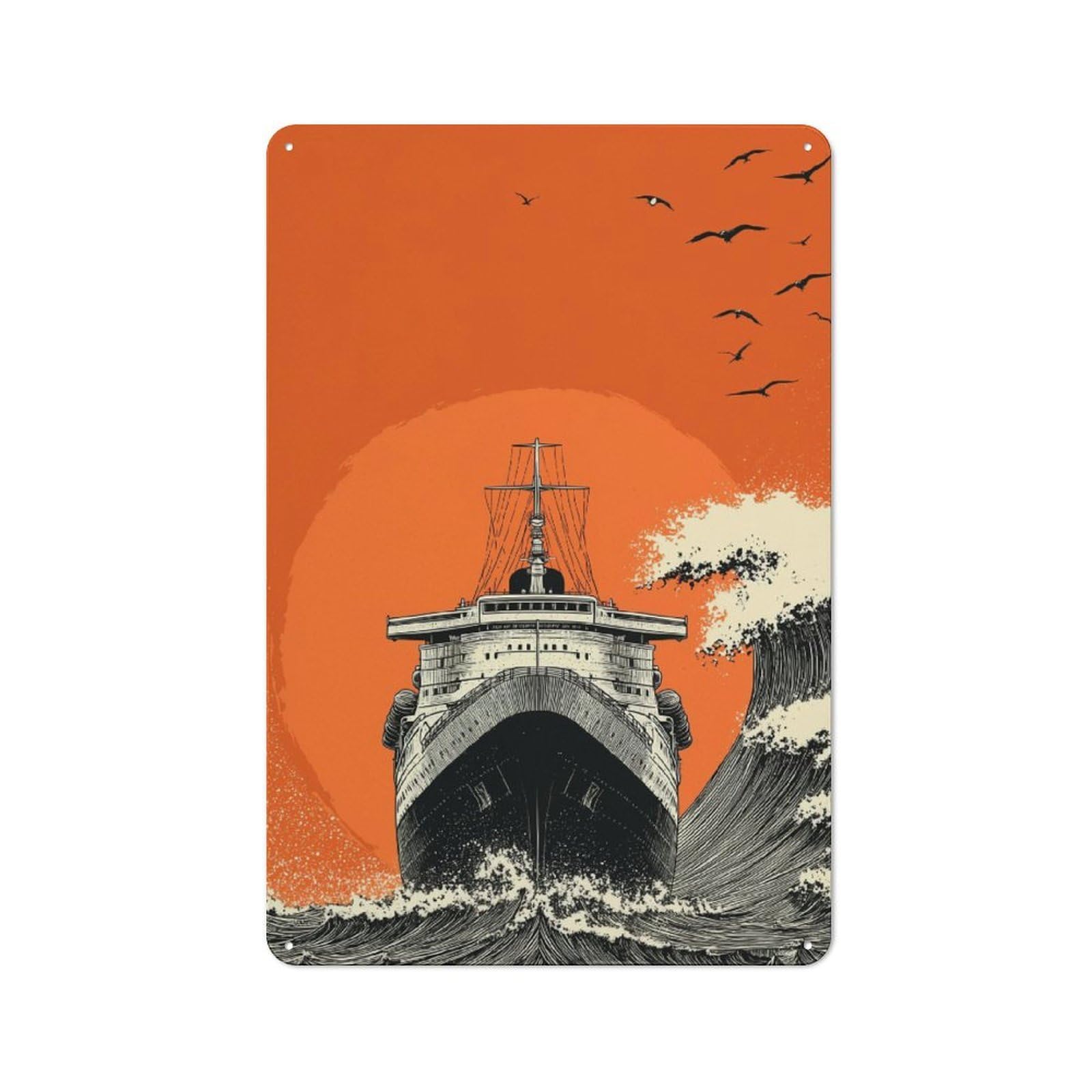 Junmoney Titanic's Voyage Tin Sign 30X20cm With For Workshop Wall, Vintage Decor, For Metal Sign Collectors, For Garage And Workshop Walls
