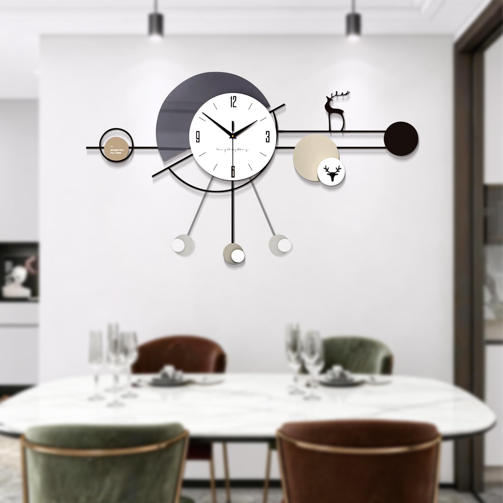 Relojes de Pared Modernos, Reloj De Pared Grande Silencioso Creativo, Decoración de Pared para Escuela, Sala de Estar, Cocina, Oficina