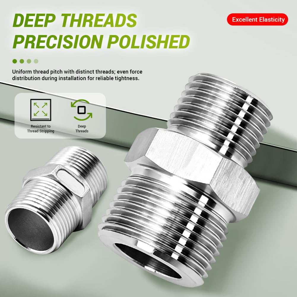 Accesorio de tubería con boquilla hexagonal macho NPT3", conector adaptador reductor SS 316