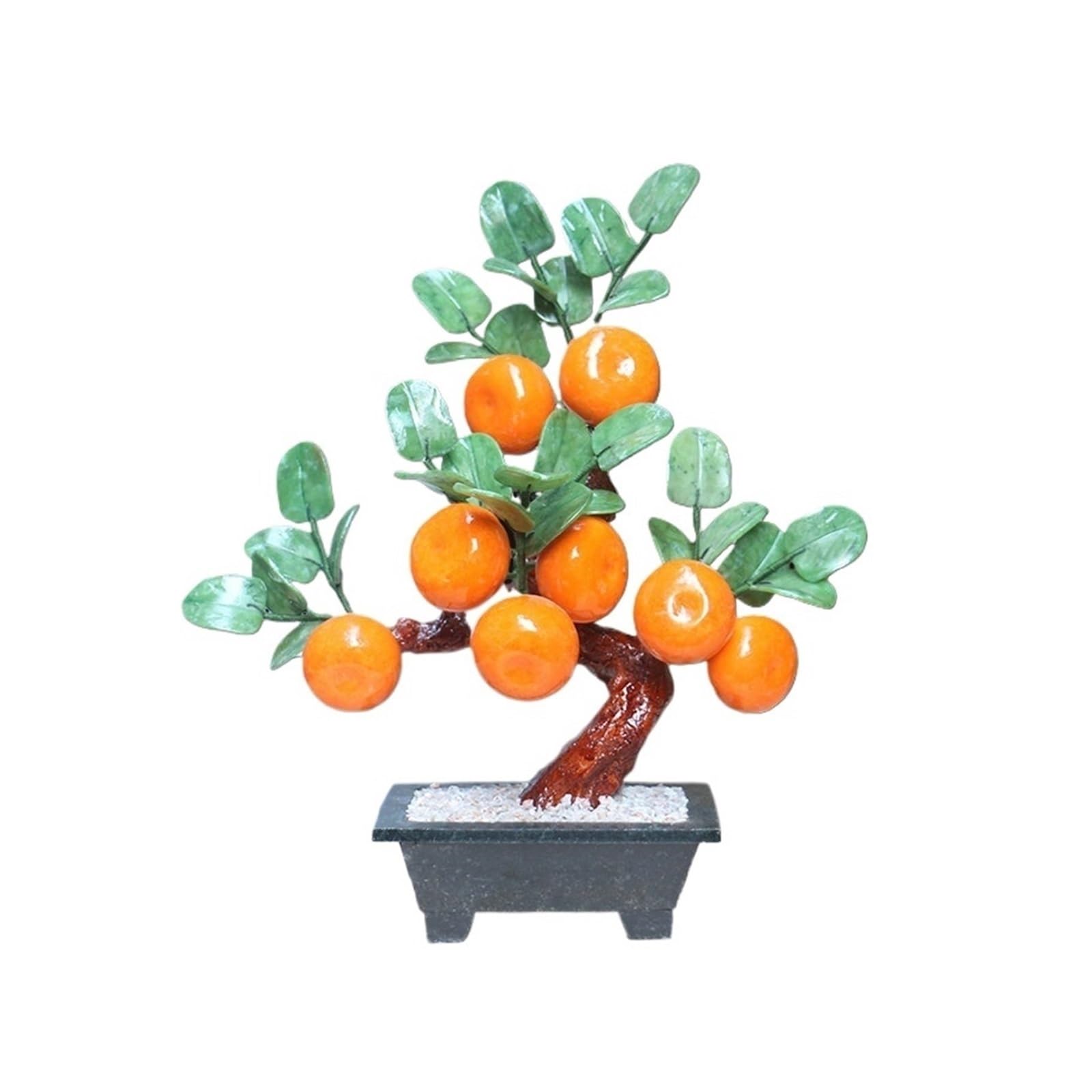 DFGHNBVC Artificial Plants Simulated Tree Jade Bonsai Orange Ornament Desk Display Pot Ornaments For Home Office Simulation Tree,M.Small