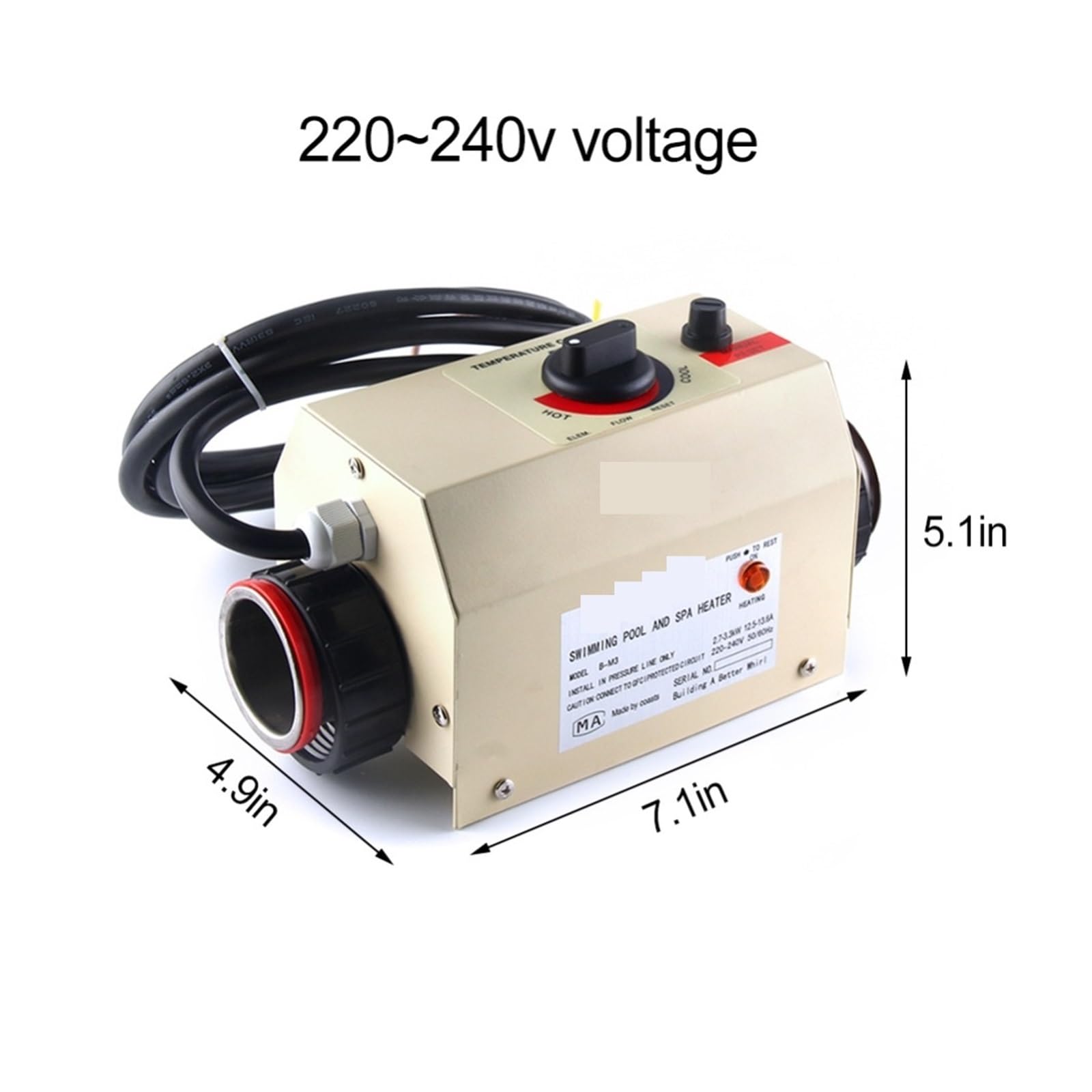 Podgrzewacz Basenowy, 3KW 50 HZ podgrzewacz do basenu i SPA wanna z hydromasażem termostat elektryczny wody
