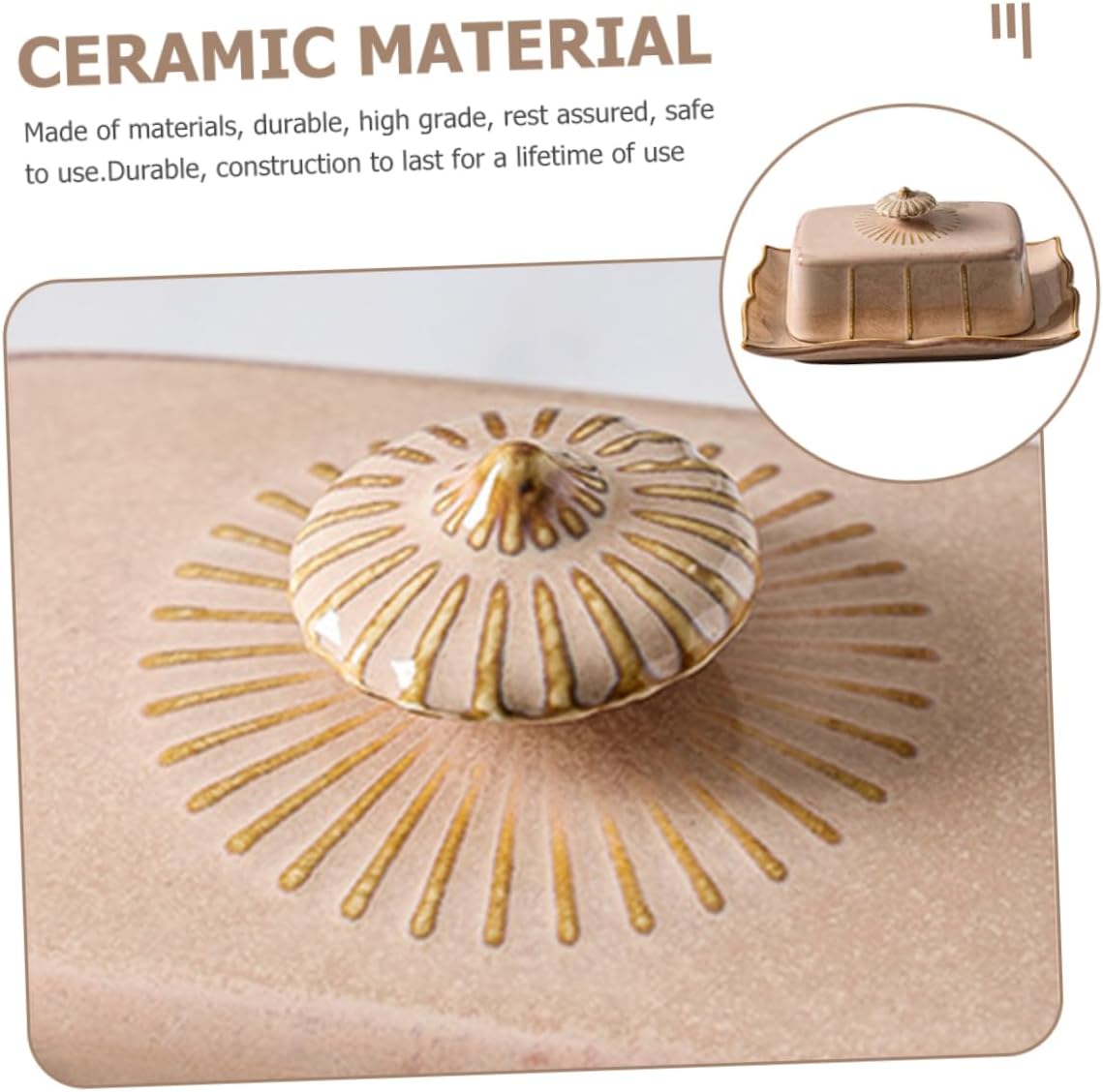 Ceramic Butter Dish Lid Multi-functional Butter Server Cheese Container for Spreading for Home and Kitchen Use