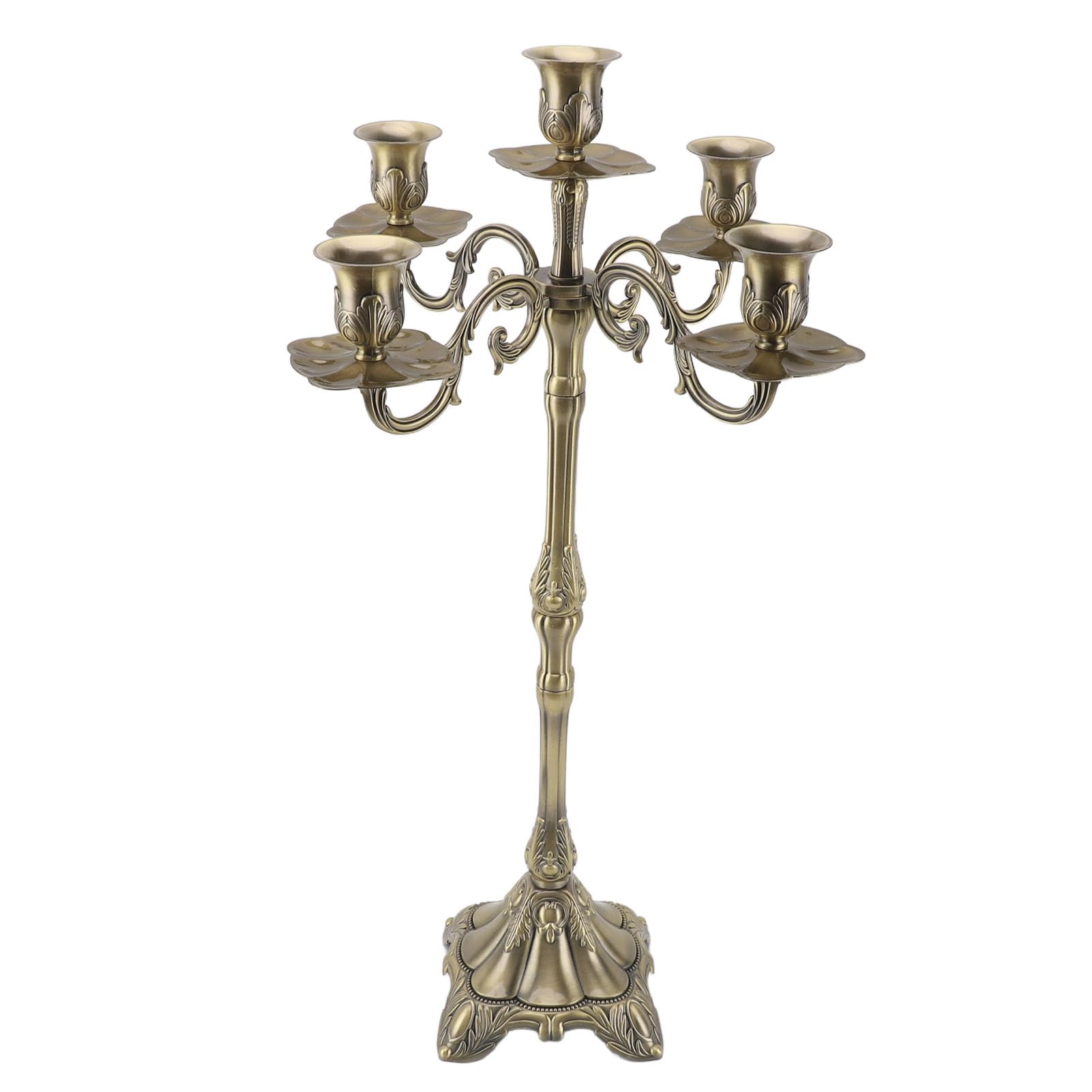 Brązowy świecznik z 5 Główkami w Stylu Vintage, Elegancki Design na Uroczystości świąteczne i Wesela (65 cm/25,6 cala)
