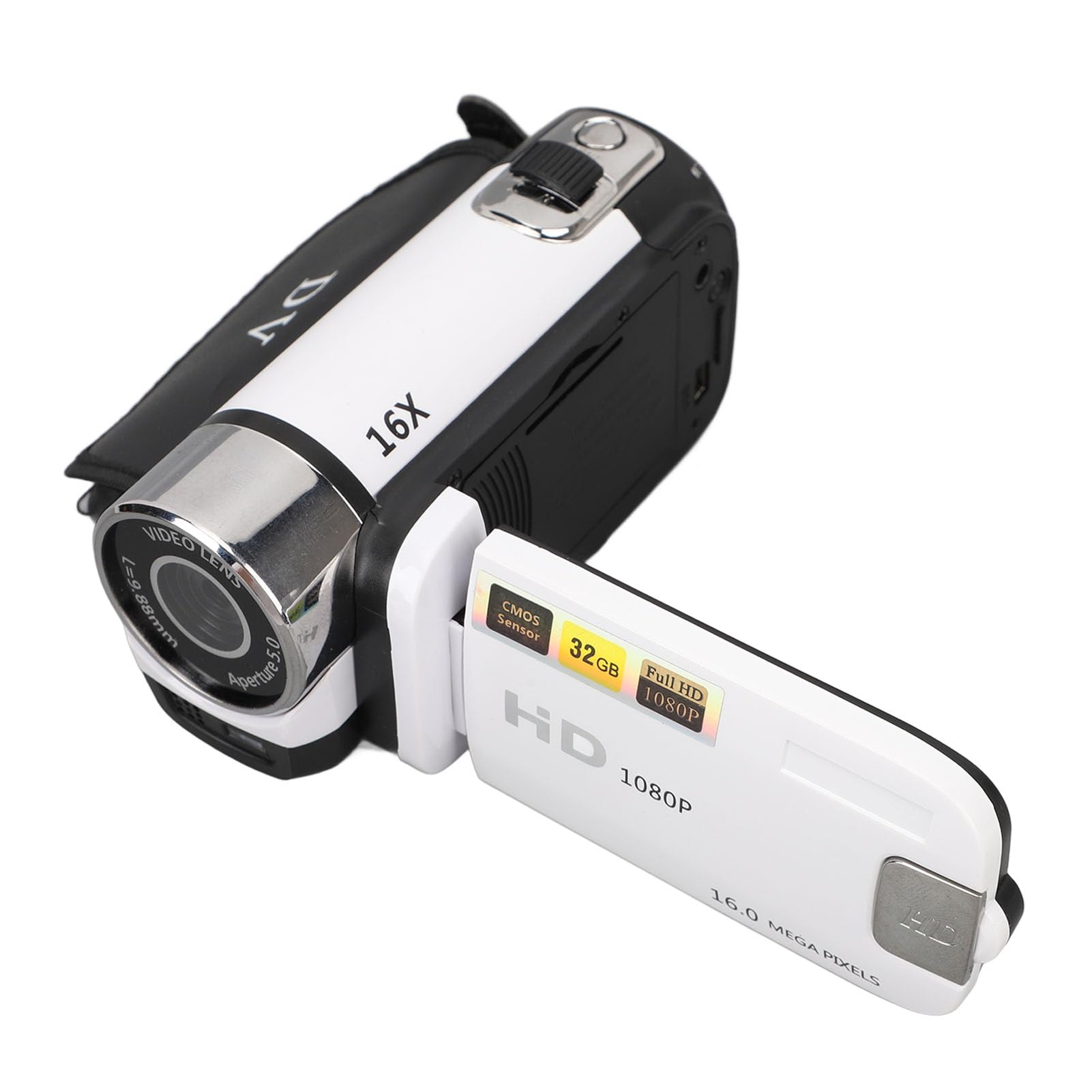 Bewinner Caméra DV 16 MP,Zoom numérique 16X, Appareil Photo 1080P avec écran LCD de 2,7 Pouces, Anti-Vibration, Selfie avec minuterie e, Enchufe européen 100-240 V