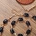 Bocar Crystal Beaded Collar Necklace Earrings Bracelet Jewelry Set, Handmade Fashion Jewelry Necklace for Women(NK-10730-Black+br+er
