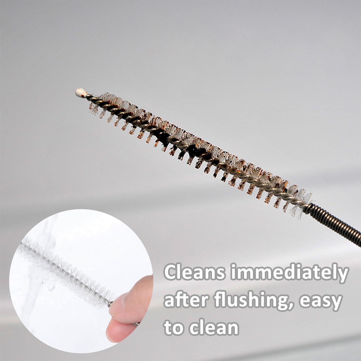 MEMOFYND 3 cepillos de drenaje, 3 cepillos de paja, kit de limpieza para frigorífico, acero y nailon