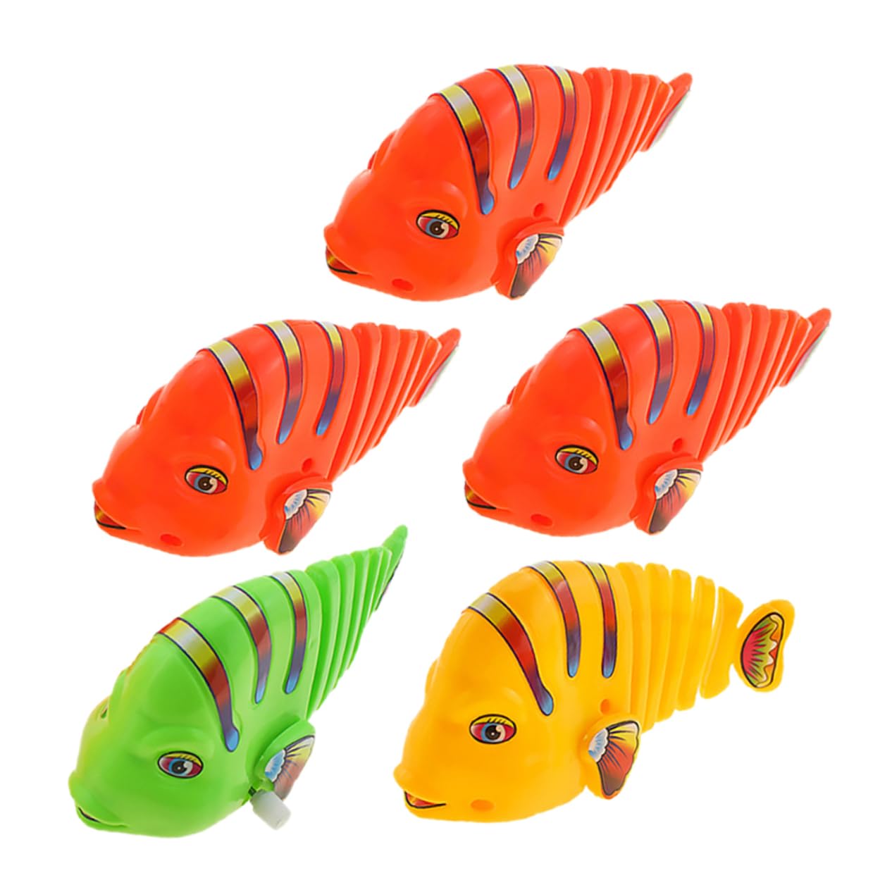 YARNOW 5pcs Cartoon Swinging Fish Wind Up Wiggle Fish Bath Safe Plastic Material Fun for Present for Birthdays Holidays