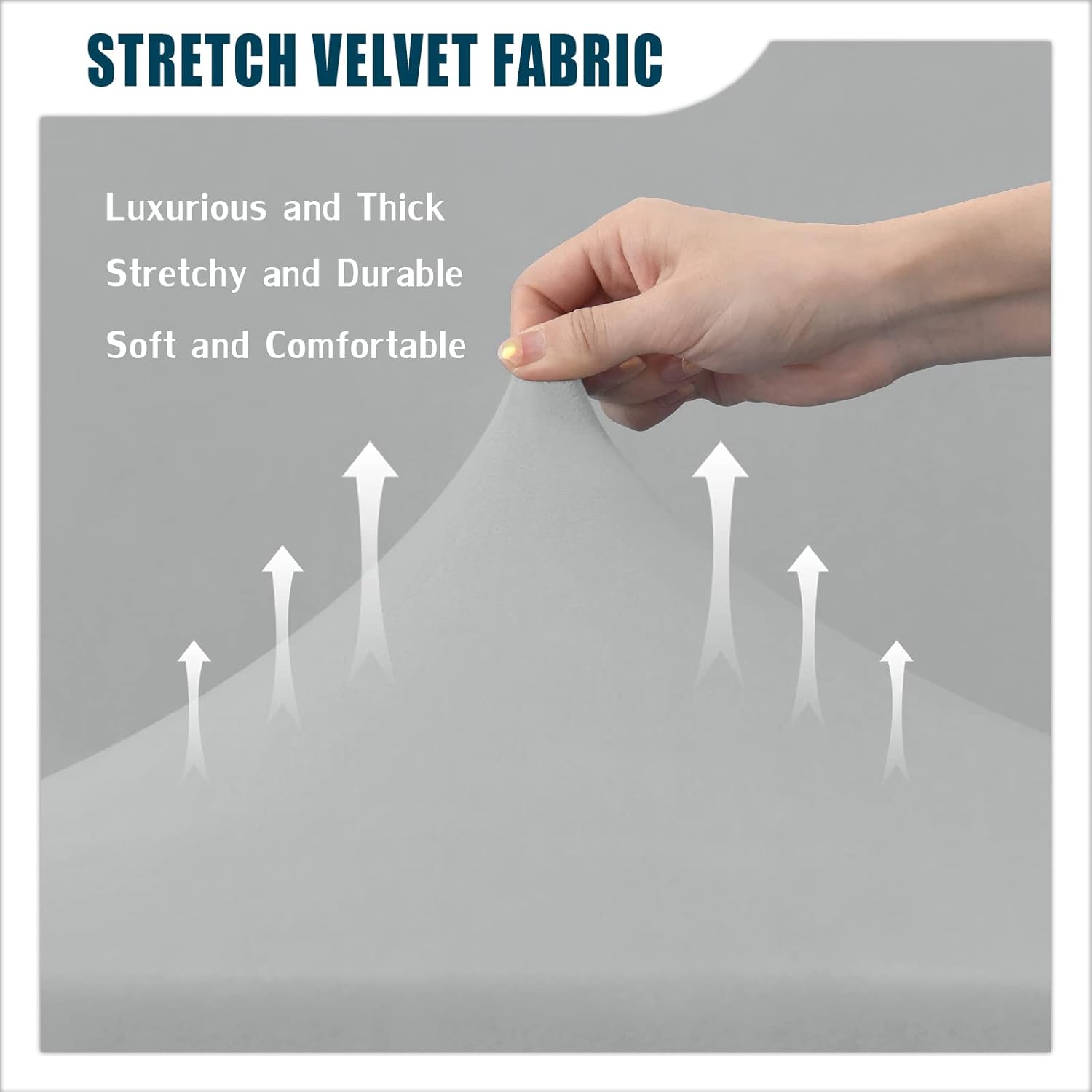 Sofa Cover with Separate Seat Cushions and Backrests Stretch Velvet Sofa Slipcover Couch Covers Furniture Protector Split Combined (Light grey,2 Seat Set 5 PCS) Light Grey 2 Seat Set 5 PCS