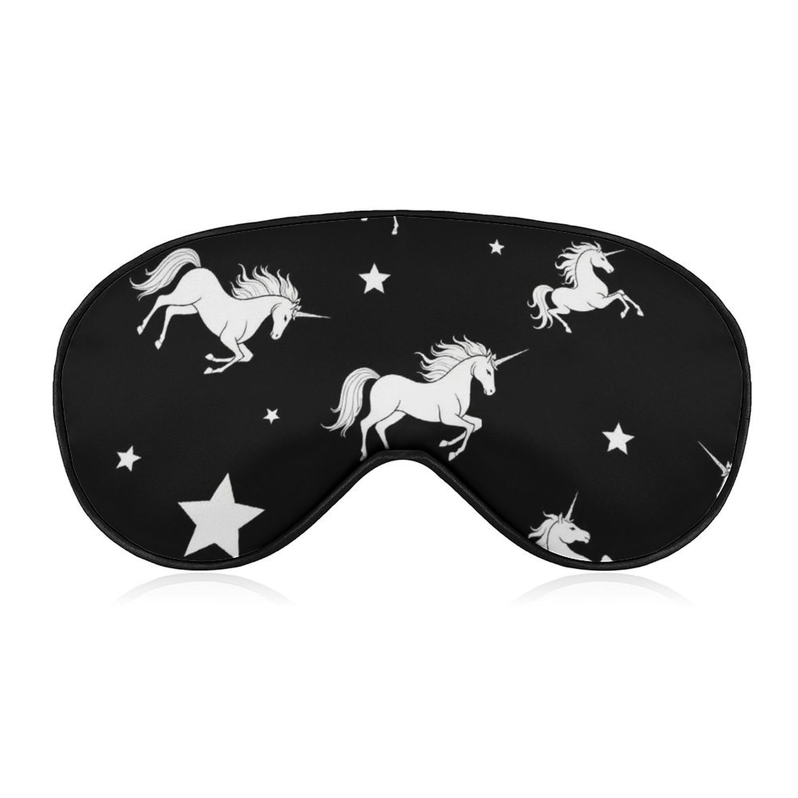 Sleep Mask Blackout Eye Mask for Sleeping Horse Stars Black Night Blindfold for Men Women