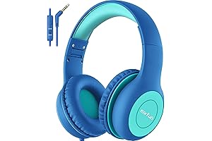 EarFun Kids Headphones Wired with Microphone, Volume Limited Wired Kids Headphones for 8 Year Olds