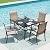 Pamapic 5 Pieces Patio Dining Set, Outdoor Dining Set for Garden Backyard Poolside Deck,Outdoor Table and Chairs Set with 4 Textilene Chairs,Beige