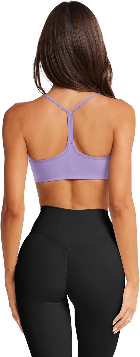 LASLULU Womens Sexy Y Back Sports Bra Padded Racerback Spaghetti Strap Workout Yoga Gym Athletic Bras Tops Bralettes - Image 3