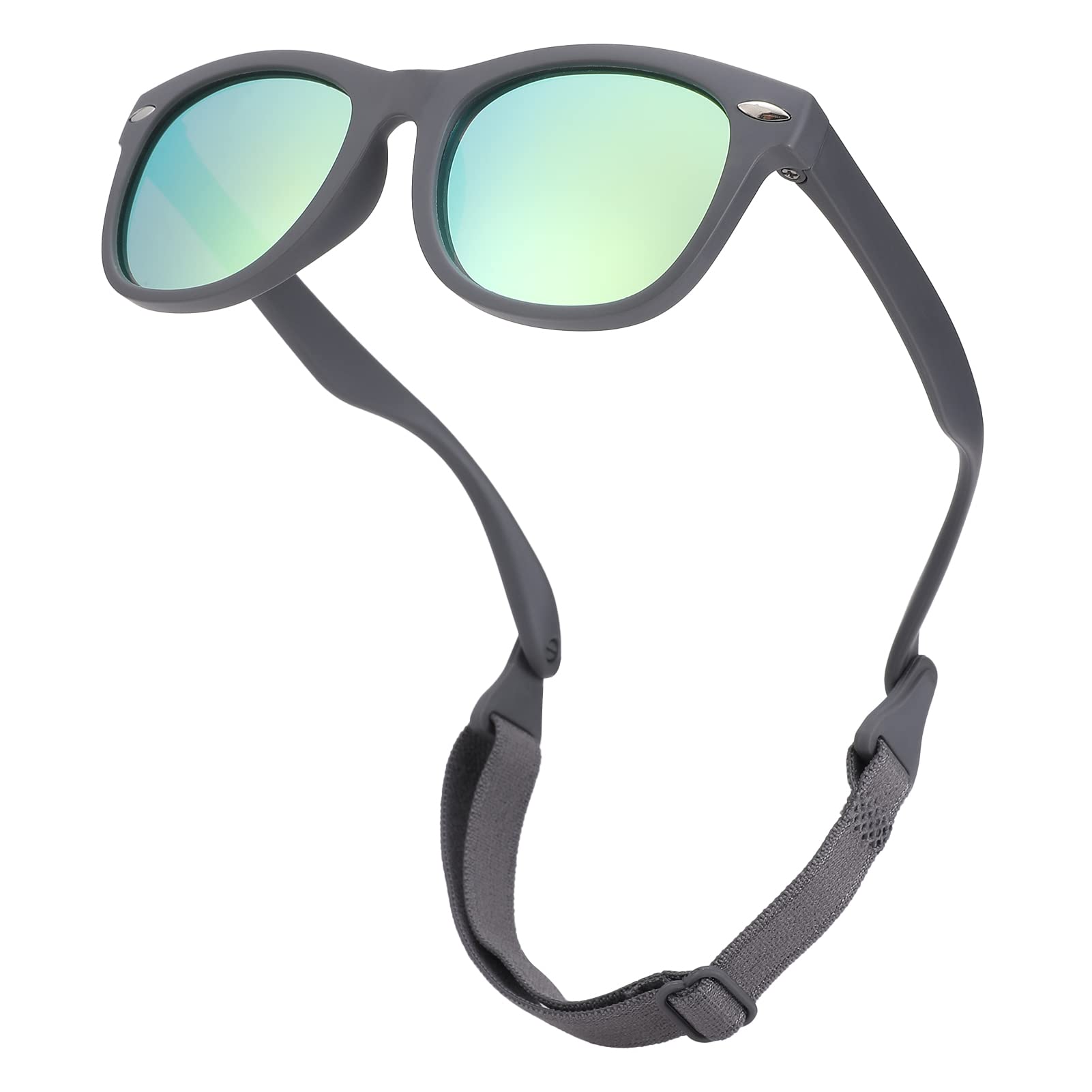 COASION Bendable Flexible Polarized Baby Sunglasses with Strap for Newborn Infant Boys Girls Age 0-24 Months CA9018