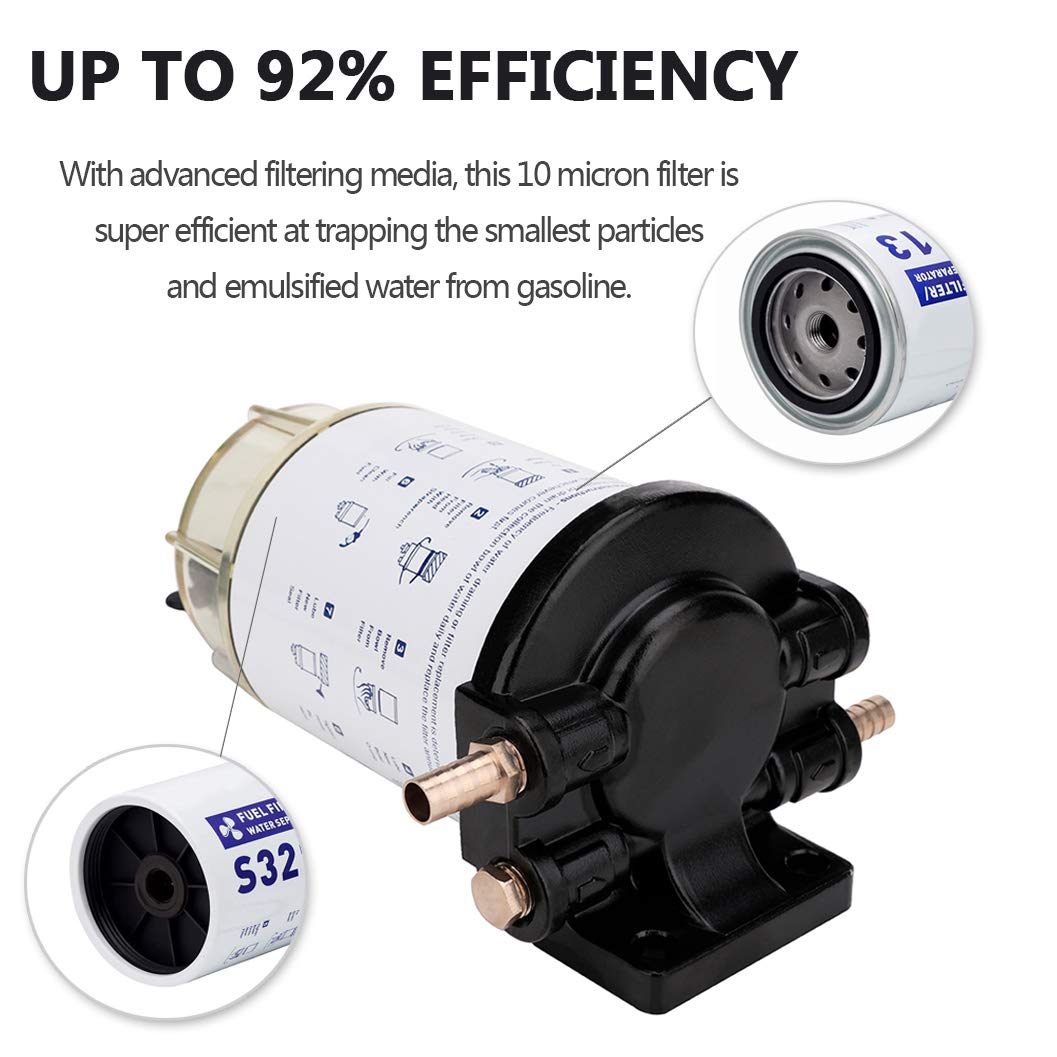 S3213 Marine Fuel Water Separator Filter 3/8 Inch NPT Port for Yamaha