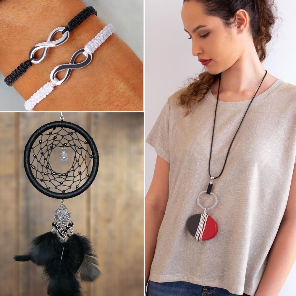 Ewparts 2mm Nylon String for Bracelet Making 120 Yards Nylon Satin Cord Silk Rattail Strings for Bracelets Lanyard String Necklaces Beading Thread for Chinese Knotting,Macrame,Wrapping Craft String - Image 9