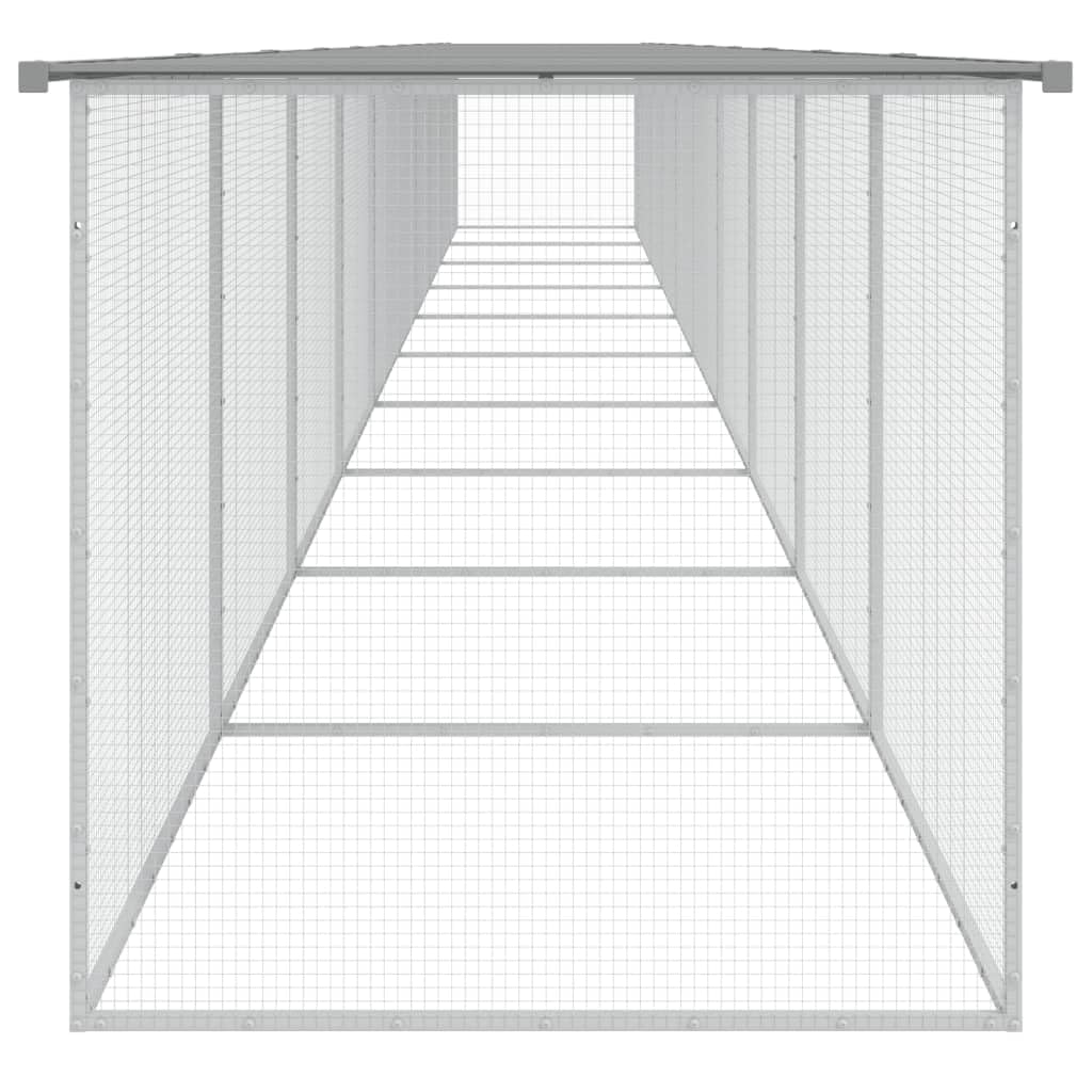 Klatka dla kurcząt z ocynkowanej stali, jasnoszara z dachem 103 x 98 x 90 cm, łącznie z 9 klatkami rozszerzającymi, odporna na warunki atmosferyczne wybieg dla kur, małych zwierząt, gryzoni z