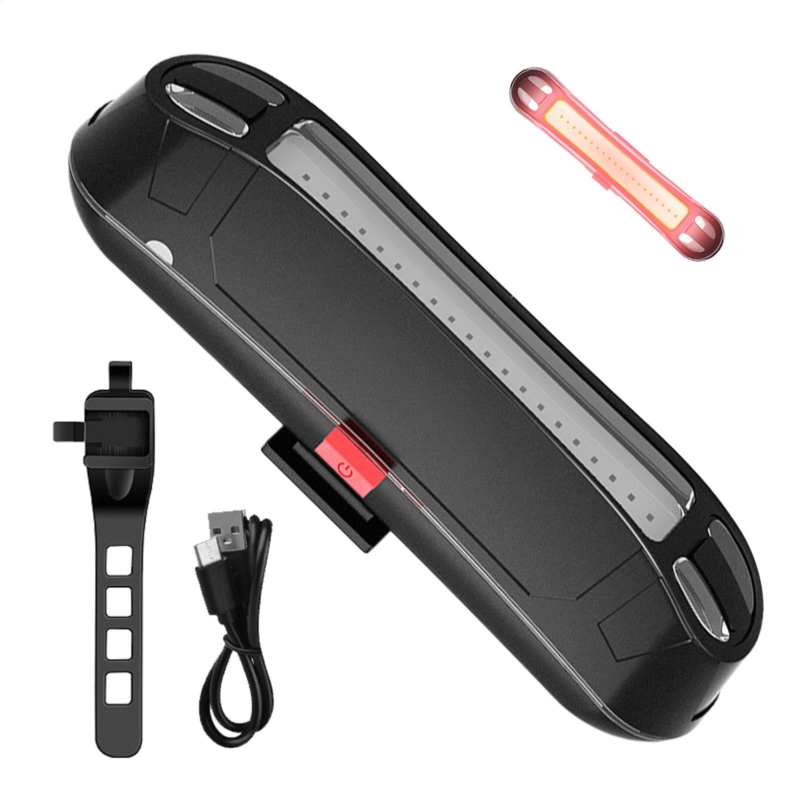 Luce Posteriore Bici Ricaricabile USB - 2 Pezzi, LED, 4 Modalit&agrave;, Impermeabile IPX4