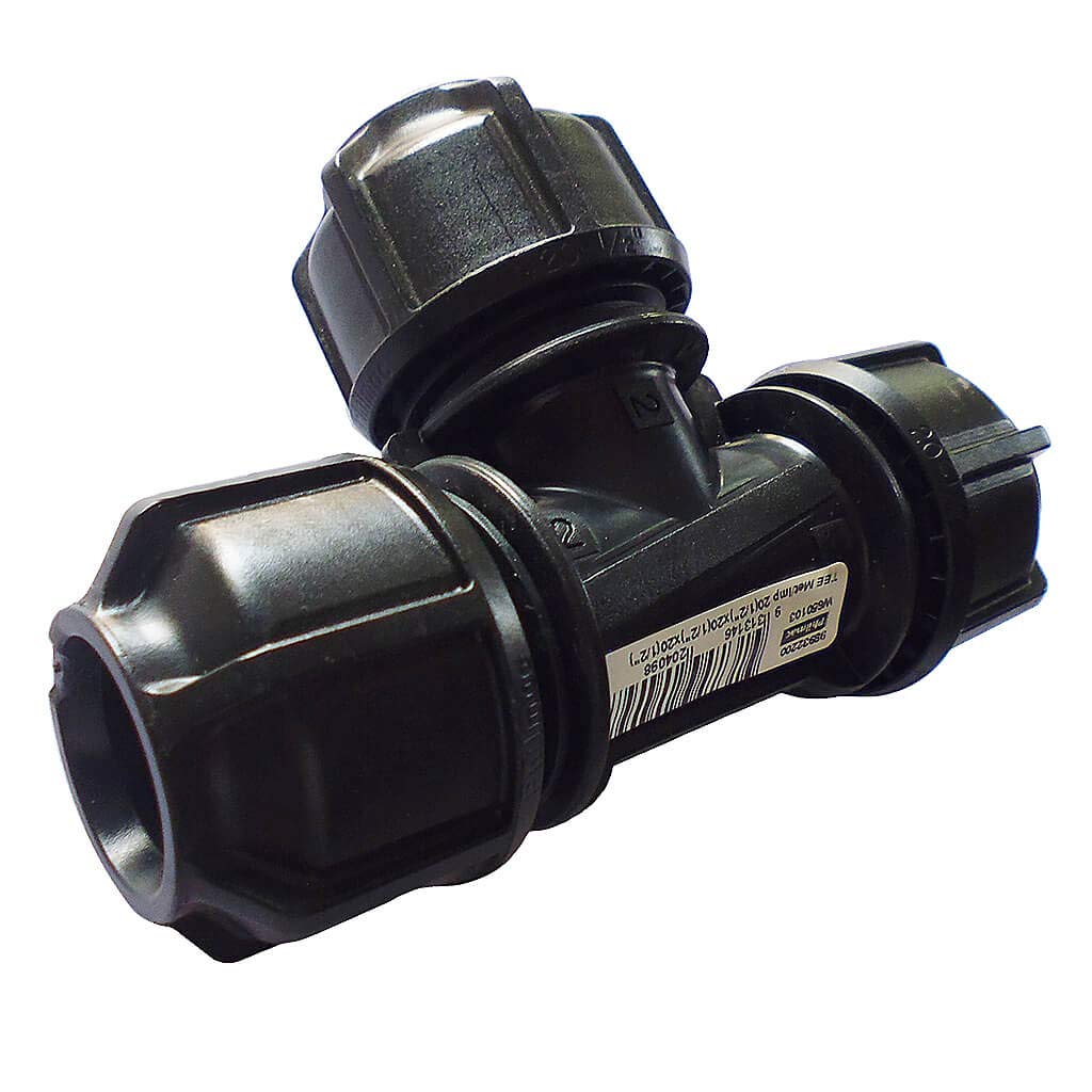 Philmac Metric/Imperial TEE Equal POL X POL 20mm 1/2" 9322