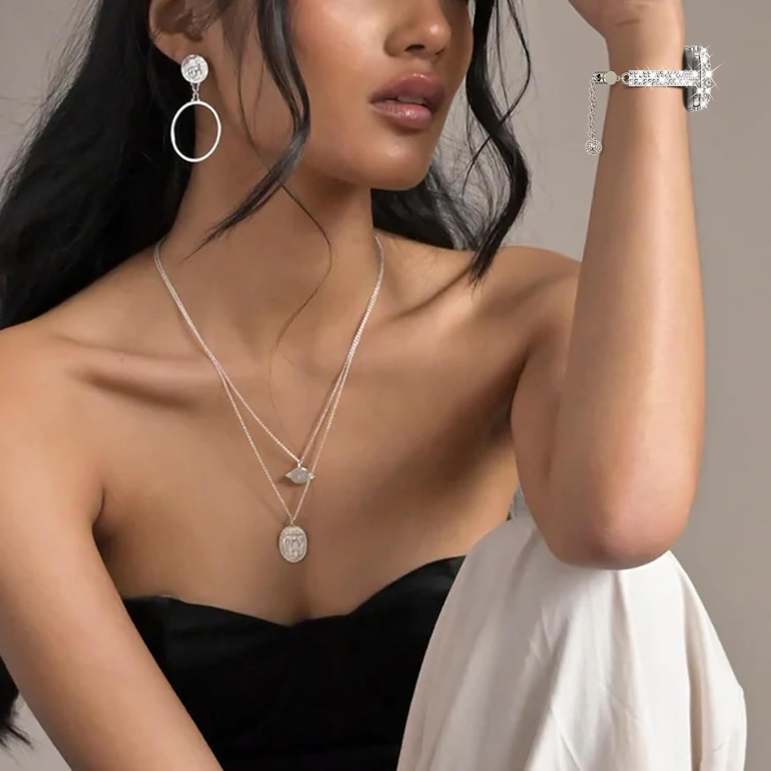 WINGLE Bling Band for Apple Watch Bands Women 38mm 40mm 41mm 42mm 46mm 45mm 44mm 42mm SE 3/2/1 Series 11 10 9 8 7 6 5 4 3 2 1, Diamond Rhinestone Bracelet with Waterproof Glitter Case Lace Edge Cover - Image 6