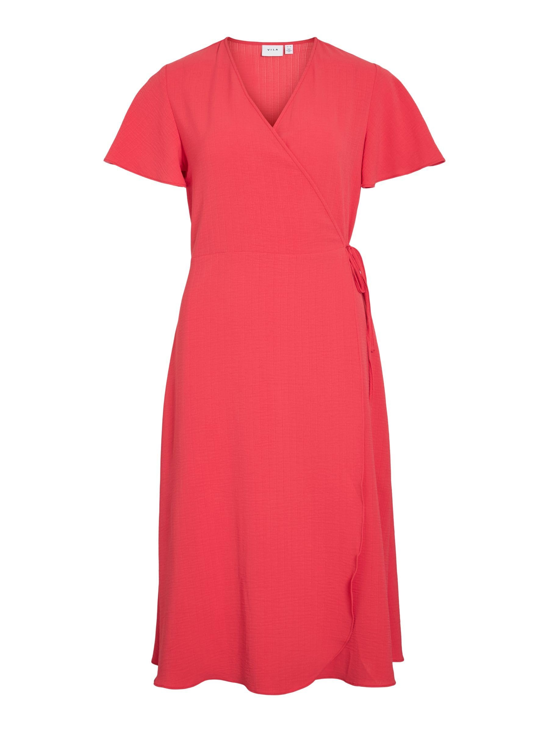 Vila Damen Vilovie S/S Wrap Midi Dress - Noos Vilovie S/S Wrap Midi Dress - Noos (1er Pack)