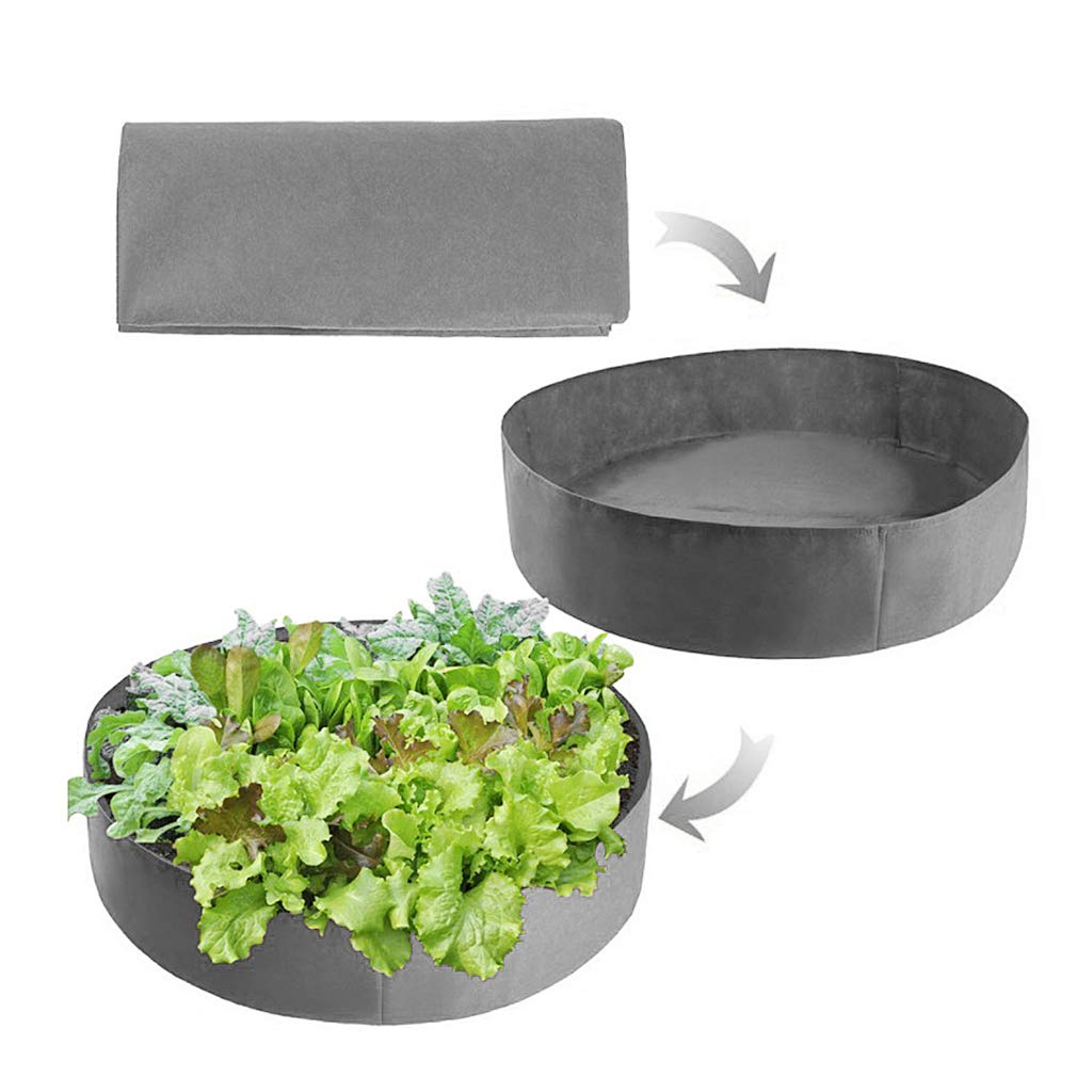 Lot de 5 sacs de plantation surélevés, 80 x 30 cm, gris