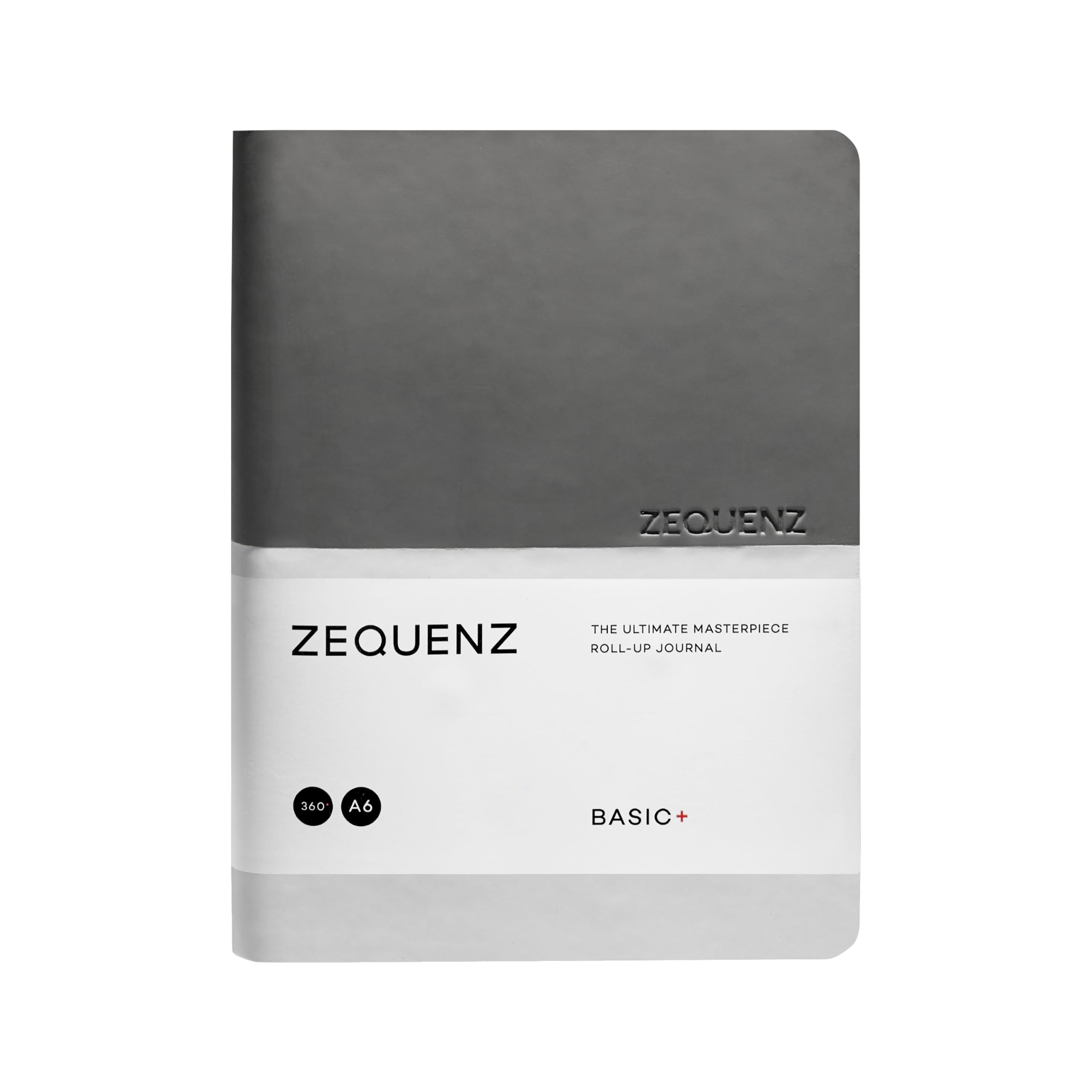 Zequenz A6 Size Grey White Notebook Squared & Blank Acid Free Paper 200 Pages each Ruling 400 Pages 70GSM 360 Degree Flexibility 100% Handmade PU and White paper Basic Plus Series