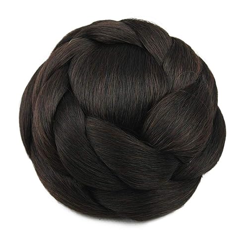 USIX Moño trenzado con moño trenzado con peines integrados para mujeres y niñas, fiesta, boda, baile, peinados, accesorio para el cabello (233)