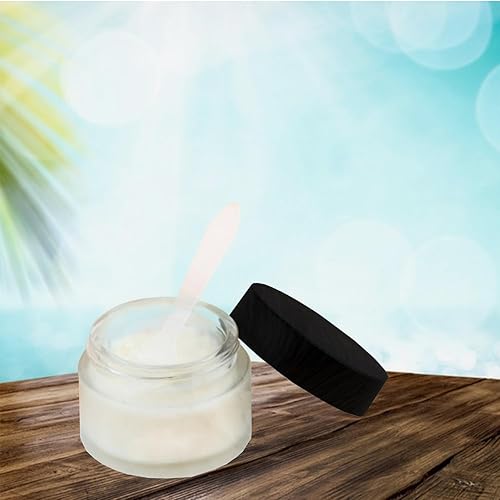 Miniatura 5 de Paquete de 12 tarros de vidrio transparente de 2.12 oz2 onzas, recipientes vacíos para cosméticos con forro interior, redondos, herméticos, con