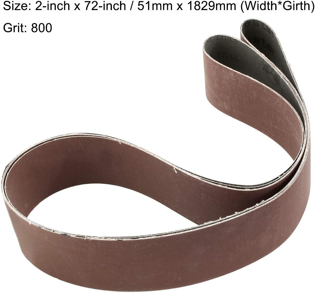 Sourcingmap 2-Inch x 72-Inch Aluminum Oxide Sanding Belt 800 Grits Sandpaper Flush Joint for Belt Sander 2pcs - Image 3