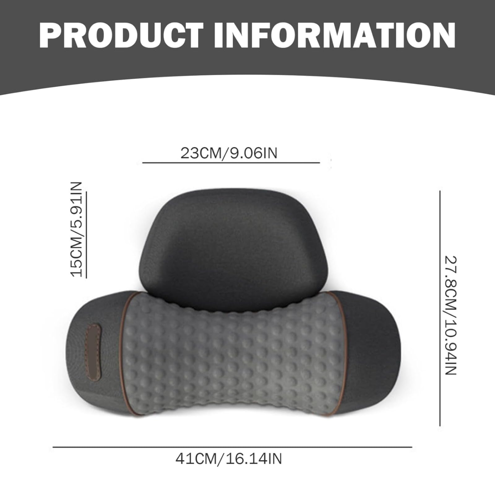 Qelara Almohada CerviFlex - 3 En 1 Masaje Cervical Con Calor, Espuma Viscoelástica, Diseño Ergonómico, Alivia Dolor De Cuello Y Hombros, Relajante, Apta Para Hogar Y Oficina. (Negro)