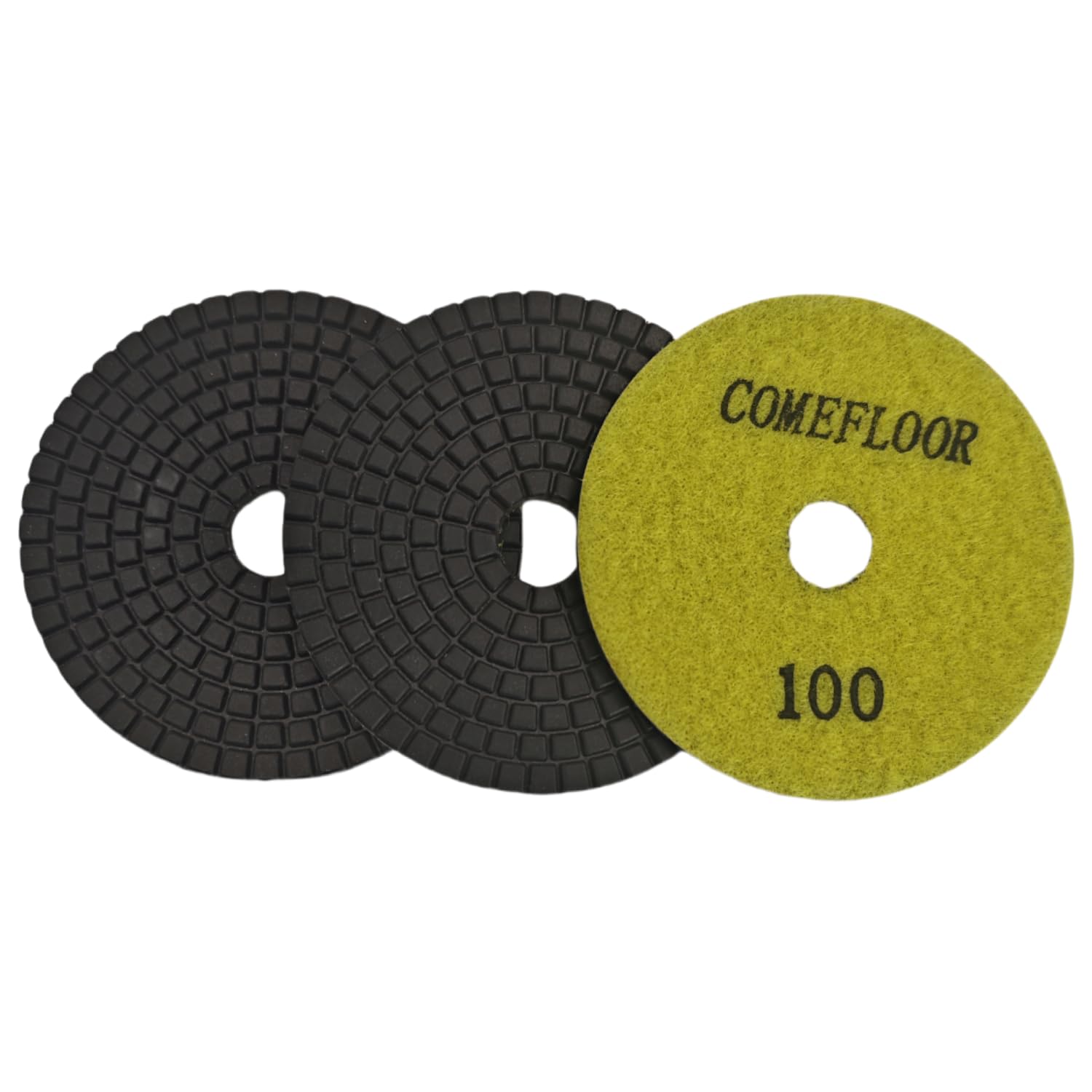 Wet Diamond Polishing Pads, 4 Inch Premium Grade Grinding Pads for Marble Granite Countertop, Grit 100, 3PCS