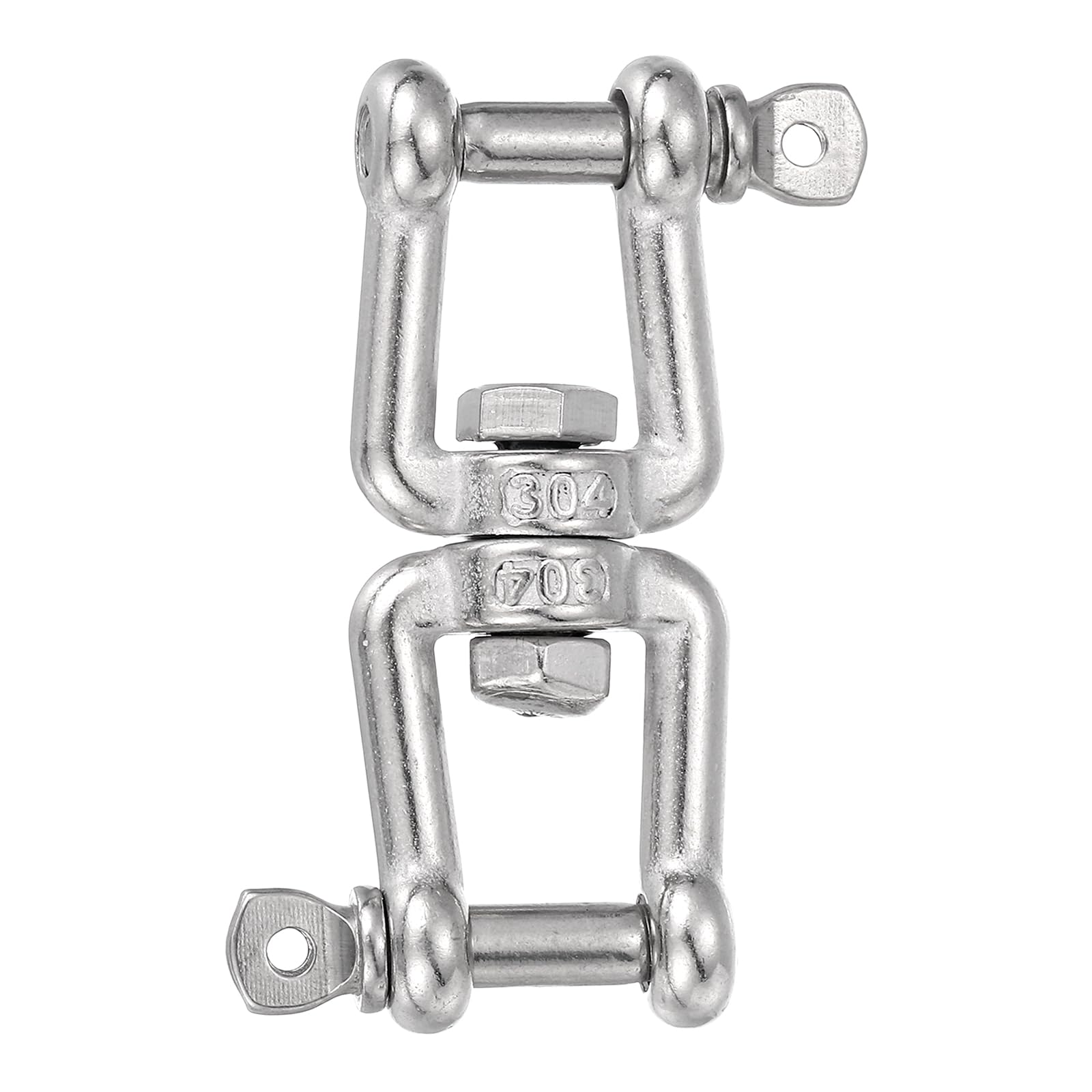 PATIKIL Double Ended Swivel Hook, (M6), 304 Stainless Steel Jaw to Jaw Swivel Shackle Ring Connector, Suit for Marine/Tree Swing/Hammock Chair/Gardens/Outdoor Activities