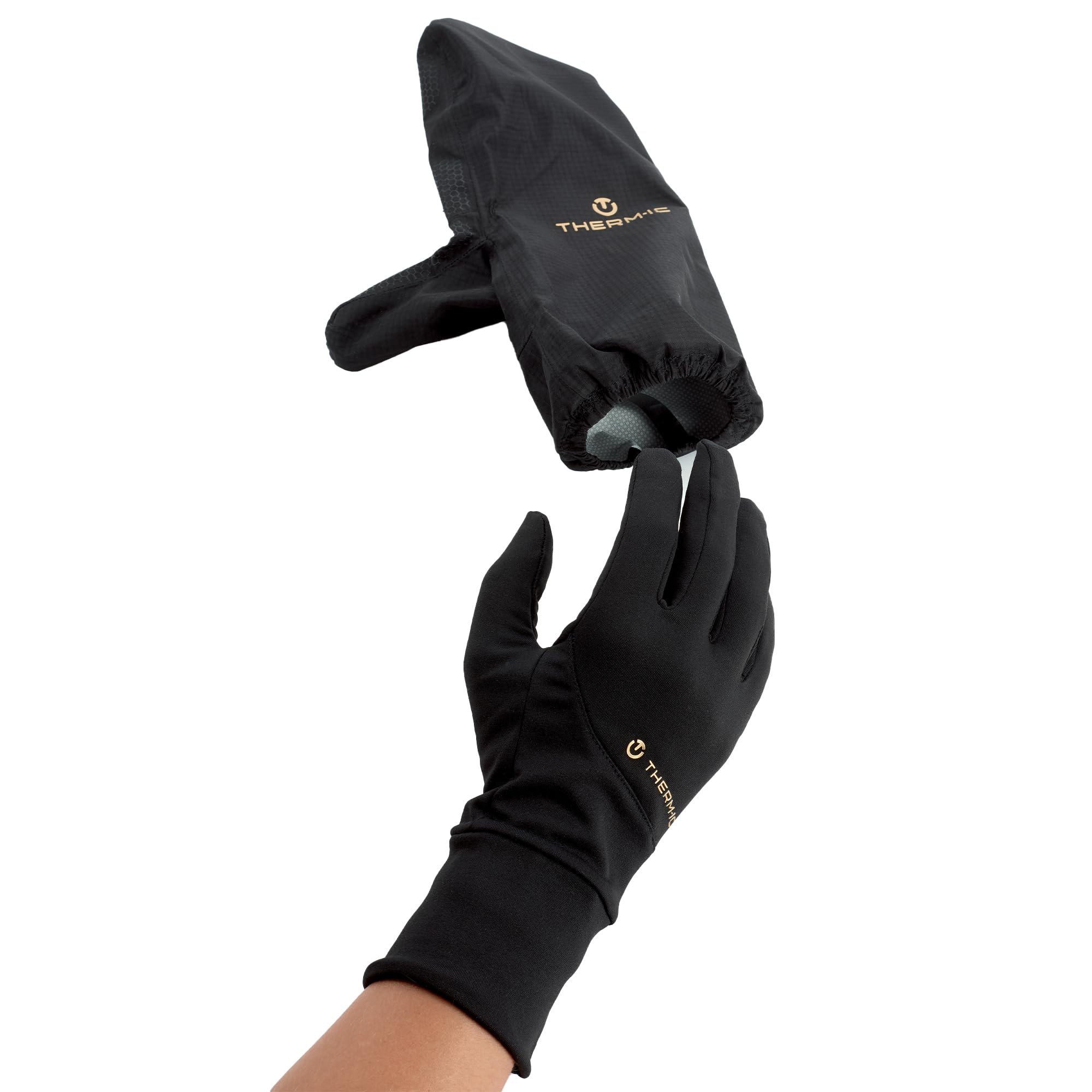 Thermic Weather Shield Covers sobre Guantes Unisex, Unisex Adulto, Color Negro, tamaño Large
