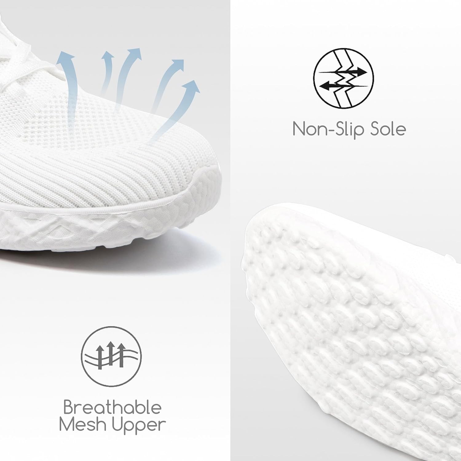 Womens Slip Resistant Work Shoes Tennis Running Fashion Sneakers Comfortable Athletic Gym Workout Slip on Shoes - Image 3