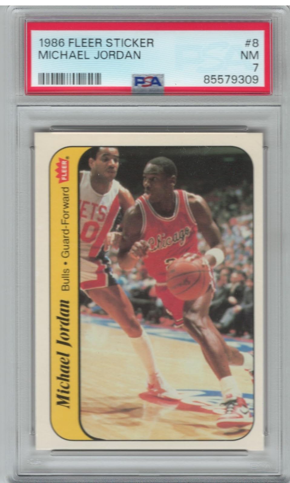 Amazon.com: PSA NM 7 1986 Fleer Michael Jordan Sticker Rookie Card